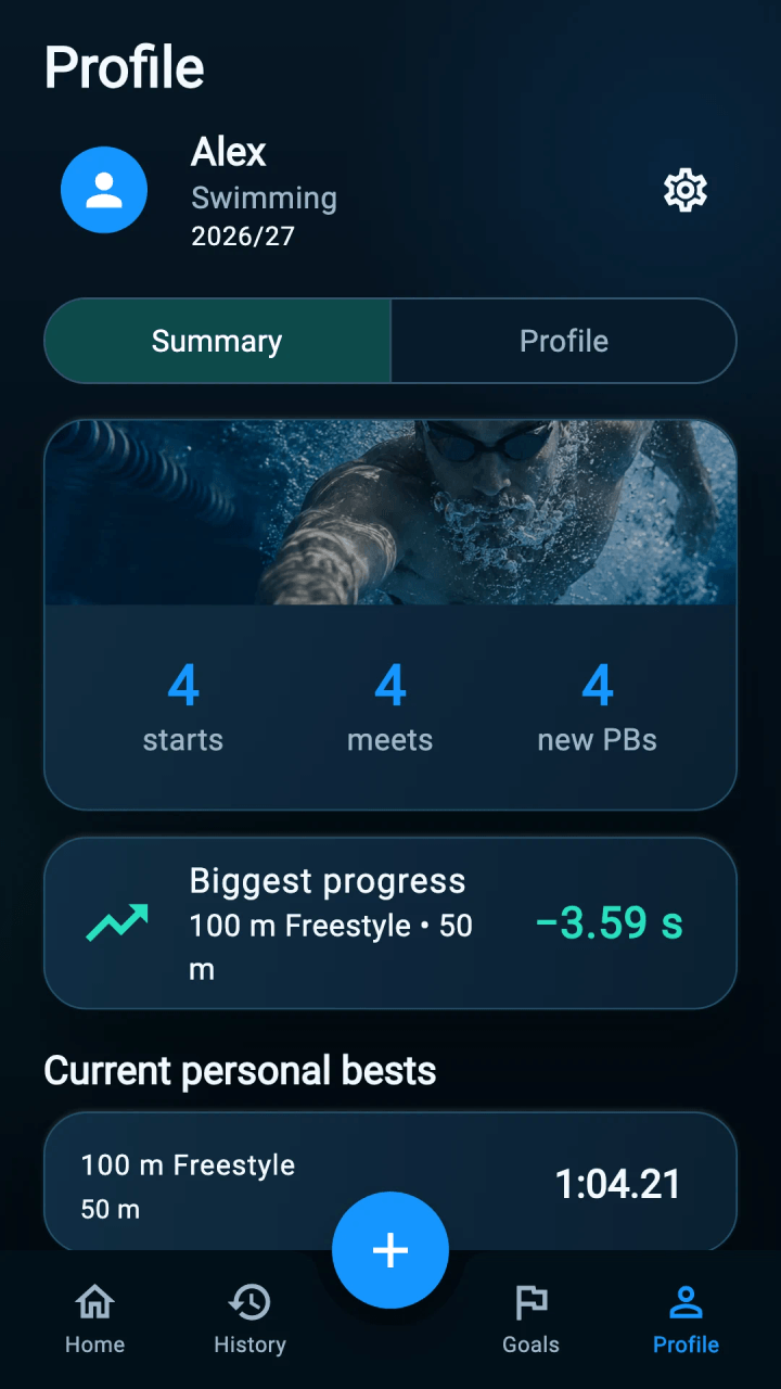 Athlete profile and journal settings